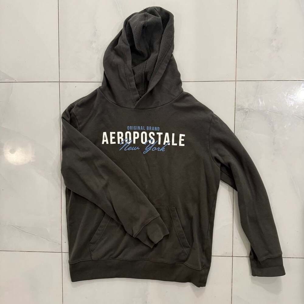 Aeropostale Hoodie Dark Gray New York Graphic Pullover
